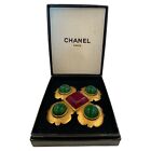 Authentic Chanel Gripoix 1991 Large Brooch Rare