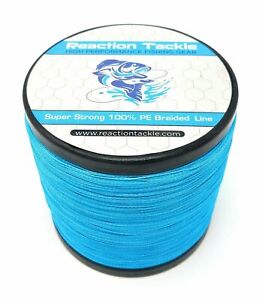 Reaction Tackle High Braided Fishing Line / Braid - Sea Blue 4 and 8 Strand