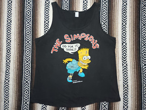 90s Bart Simpson Tank Top vtg T Shirt cartoon XL single stitch Go for it Dude