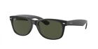 Ray-Ban New Wayfarer Classic Matte Black / Green 58mm Sunglasses RB2132 622 58