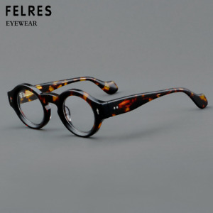 Acetate Round Retro Eyeglasses For Men Women Clear Lens Classic Glasses Frames