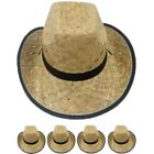 NATURAL Straw Hat Sombrero Summer Wheat Beige BEACH FISHING 002 Cowboy Western