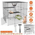 3 Tier Large Cat Cage Indoor Cat House Kennel w/ 2 Ladders 2 Doors Cat Crate