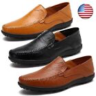Men's Moccasins Leather Walking Shoes Casual Driving Hiking Slip on Loafers Boat
