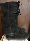 Steger Mukluks Tall Black Leather Winter Snow Boots Womens Size 9 EUC Made In US