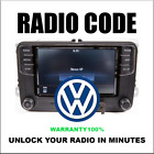 UNLOCK  RADIO CODES VW RCD300  PIN 5 STEREO 6 RNS315 VOLKSWAGEN FAST SERVICE