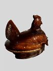 Vintage Hull Pottery Oven Proof Brown Drip Large Hen Chicken on Nest Casserole