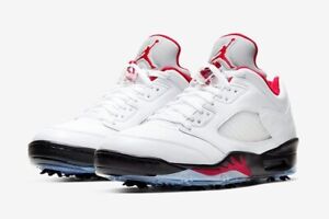 Nike Air Jordan 5 Low Retro Golf Shoes Fire Red Mens New In box Size 13 🔥👀
