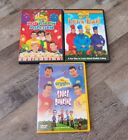 The Wiggles DVD Lot Of 3 Let's Eat! Hot Poppin Popcorn, Space Dancing Childrens