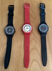 Vintage 1980's Splash Swatch Style Watch Lot Of 3 Watches Wind Up Working