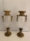 Crystal and Brass Vase, Set of 2
