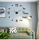 3D Large Wall Clock Modern DIY Sticker Mirror Surface Art Design Home Room Decor