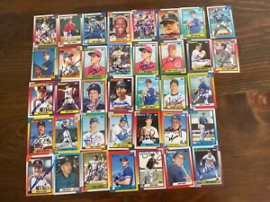 Lot of  37 1990 Topps SIGNED Baseball Card Lot MLB RANGERS CUBS