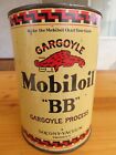 Rare Vintage Original Mobil BB Gargoyle Logo Motor Oil Tin 1 Quart Can FULL !