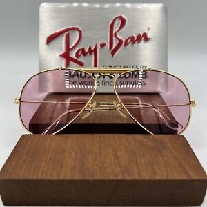 Vintage Ray Ban B&L Pink Rose Changeables Outdoorsman Aviator Sunglasses 58mm