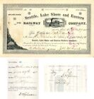 Seattle, Lake Shore and Eastern Railway Co. issued to and signed by Daniel Hunt