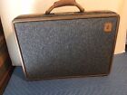 Vintage Hartmann Rare Blue Tweed and Leather Briefcase / Attache With Lock