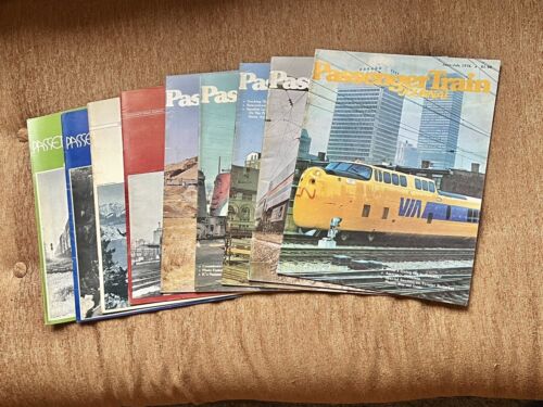 Lot of 9 Passenger Train Journal Magazine, 1971, 1972, 1974, 1975, 1976