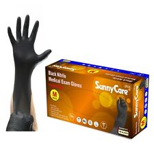 100 SunnyCare® 5Mil Black Nitrile Exam Gloves Powder Free (Non Vinyl Latex)  M
