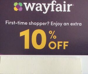 Wayfair 10% Off Coupon Promo Discount Code First Time Shopper Exp 5/15/24