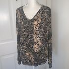 NWT Free Kisses Lovely Brown Black Snake Print Ruched Top. Size XL