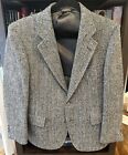Vintage Harris Tweed 100% Scottish Wool Gray Herringbone Blazer Men’s Sz 38S