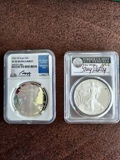 2022 W Proof Silver Eagle NGC PF70 & 2019 S PCGS PR70 Silver Eagle Lot Of 2