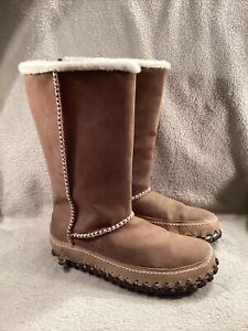 Nike ACG Valenka PuddleProof Snow Boots Womens Size 9 Beige Leather Fur-Lined