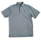 Mens FootJoy FJ DuPont C Club Blue/White stripe Golf Performance Polo Shirt Sz L