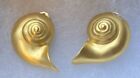 Vintage MFA, MUSEUM OF FINE ARTS Matte Finish Y. Gold Plated Shell Earrings