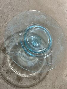 Vintage cake stand In Blue Glass
