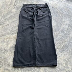 Y2K Akademiks Baggy Black Denim Jeans 10” Opening - 37 X 33