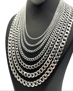 925 Sterling Silver Men & Women Cuban Curb Chain Heavy Link Necklace - ALL Sizes