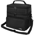 Double Deck Lunch Bag Dual Compartment for Women Men Work Office Insulated Box