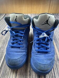Nike Air Jordan 5 V Retro Blue Suede 2017 136027 401 Mens Size 13