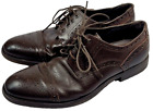 Vince Camuto Men's Wingtip Dress Shoes 11 D Leather Brown Tan Lace Up Brogue
