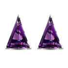 925 Silver Platinum Plated Natural Amethyst Stud Solitaire Earrings Gift Ct 9