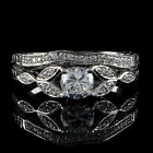 1.25 Ct Simulated Diamond Vintage Antique Engagement Ring 14K White Gold Finish