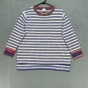 Cabi Sweater Womens XS Cadet Striped 5830 Boxy Play Stripe Cotton Knit