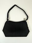 Simple Black Purse 90's 00's Y2k Style Velvet Zip Small Formal Shoulder Bag