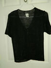 Sag Harbor Black Short Sleeve Single Button Summer Over Top Sweater Womens Small