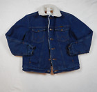 Vintage Wrangler Denim Western Jacket Mens Small Sherpa Fleece Denim 74255PW