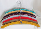 Vintage Hand Knit Covered Wood Hangers, Lot of 8 - 16.25