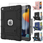 For iPad 9th Generation Case Heavy Duty Shockproof Rugged Cover+Screen Protector