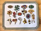 Unique Antique/Vintage Lot of Multi-Colored Mixed Stones/Mixed Metals Brooches