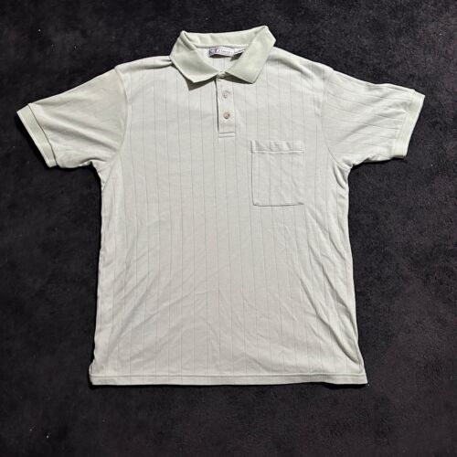 K.T. Classics Polo Shirt Mens Medium Green Short Sleeve Golf Vintage Rib Knit