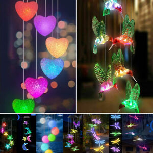 Color Changing Solar Wind Chimes Light LED Hanging Lamp Yard Garden Home Decor