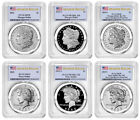 2023 (MS70/PR70) 6-Coin Set $1 Morgan & Peace Silver Dollar AR PCGS