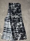 Burberry silk scarf shall floral pattern on plaid black grey white made in italy