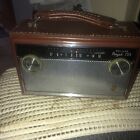 Vintage Zenith Deluxe Royal 755 AM Transistor Leather Radio Works Well Rare!